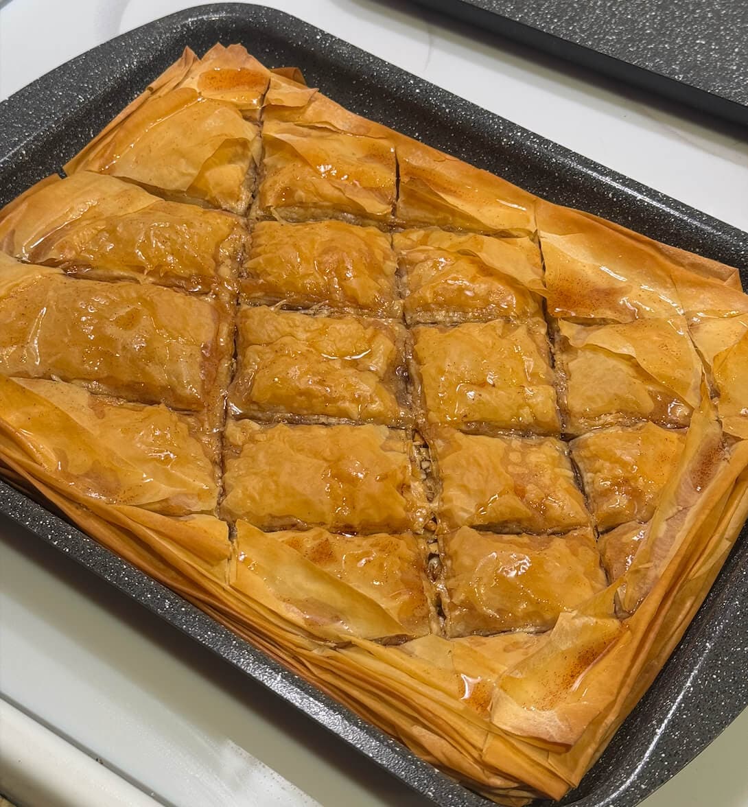Crispy Vegan Baklava with Maple Glaze (Layered Nut & Phyllo Dessert)